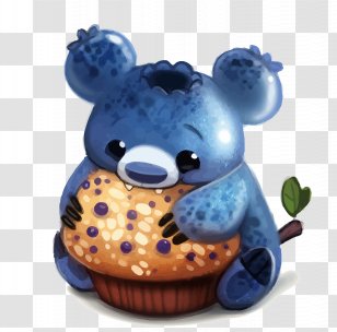 Muffin Drawing DeviantArt Blueberry - Silhouette - Vector Bear Transparent PNG