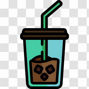 Cold Coffee - Cold Drink With Straw In Takeaway Cup Transparent PNG