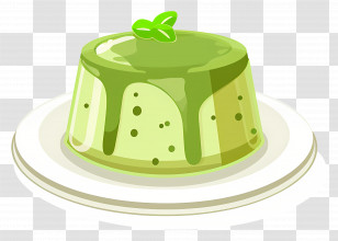Gelatin Dessert - Green Pudding With Mint Transparent PNG