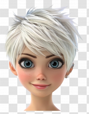 Very Short Pixie Haircuts - Animated Girl With Short Hair Transparent PNG