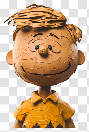 Charlie Brown - Clay Cartoon Character Sculpture Transparent PNG