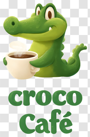 Croco Cafe Logo - Croco Café Coffee Crocodile Transparent PNG