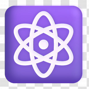 Atom Symbol Emoji - Purple Atom Icon Transparent PNG