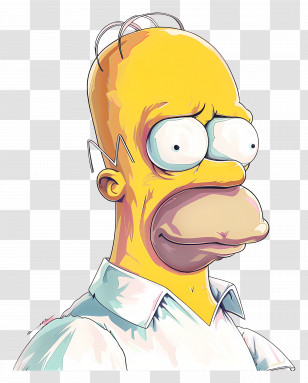 Homer Simpson - Bald Cartoon Man In Yellow Hoodie Transparent PNG