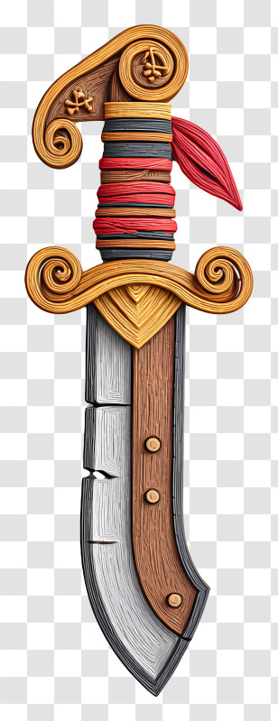 Pirate Knife - Ornate Decorative Sword Transparent PNG