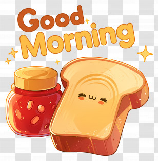 Good Morning - Good Morning Cartoon Bread And Jam Transparent PNG