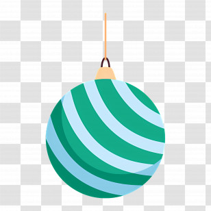 Christmas Ball - Green Striped Christmas Ornament Hanging Decoration Transparent PNG
