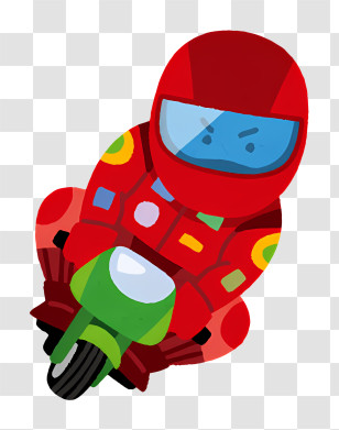 Icon - Red Motorcycle With Rider Transparent PNG