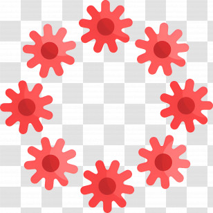 Flower Circle - Red Floral Circle Pattern Transparent PNG