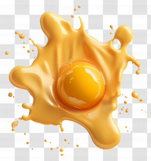 Scrambled Eggs - Raw Egg Yolk Splash Illustration Transparent PNG