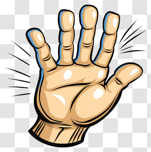 High Five - Cartoon Style Hand Illustration Transparent PNG