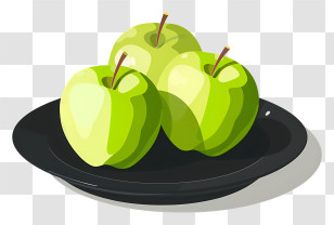 Green Apples - Green Apples In Bowl Illustration Transparent PNG
