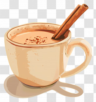 Masala Chai - Cup Of Hot Drink With Cinnamon Transparent PNG