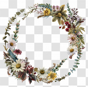 Decorative Wreath - Decorative Floral Wreath Design Transparent PNG