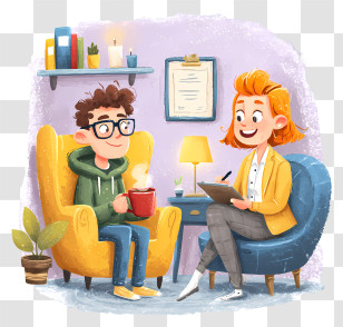 Therapy Session - Counseling Session Illustration Transparent PNG