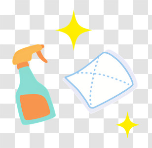 Icon - Cleaning Supplies With Spray Bottle And Cloth Transparent PNG