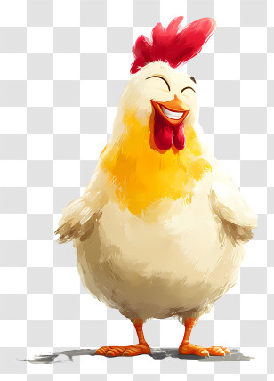 Chicken - Happy Cartoon Chicken Transparent PNG