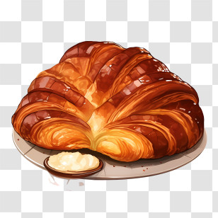 Challah Bread - Delicious Croissant With Butter Transparent PNG