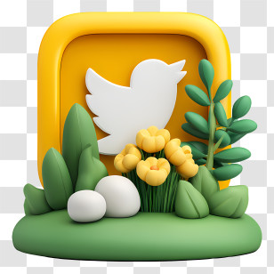 Social Media Growth - Bird Logo With Nature Elements Transparent PNG
