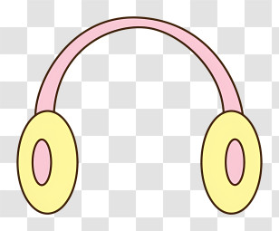 Icon - Cute Pink And Yellow Headphones Transparent PNG