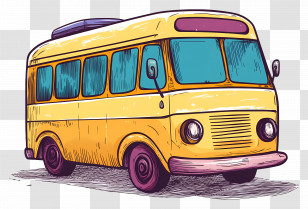 Bus Icon - Yellow Bus Illustration Transparent PNG