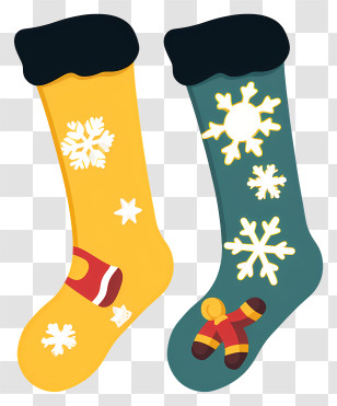 Snowflake Socks - Colorful And Festive Christmas Stockings Transparent PNG
