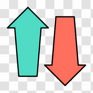 Double Arrow - Colorful Up And Down Arrow Icons Transparent PNG