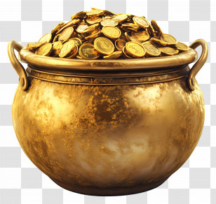 Pot Of Gold - Pot Of Gold Coins Transparent PNG
