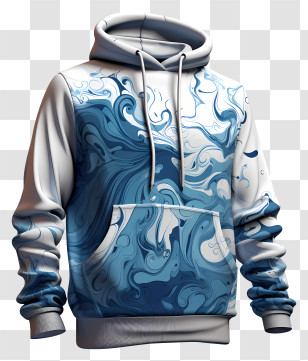Hoodie - Cool Blue Swirl Hoodie Transparent PNG