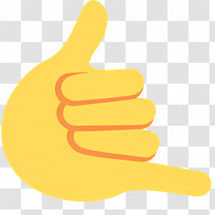 Call Me Hand Emoji - Shaka Hand Gesture Icon Transparent PNG