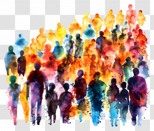 World Population Day - Colorful Abstract Illustration Of A Crowd Of People Transparent PNG