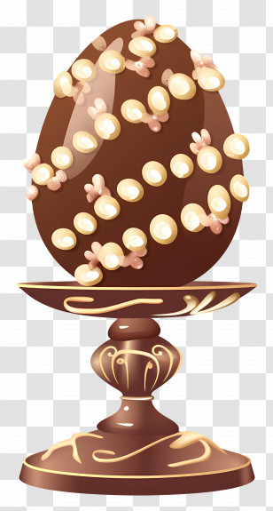 Chocolate Easter Egg - Decorative Chocolate Egg On Stand Transparent PNG