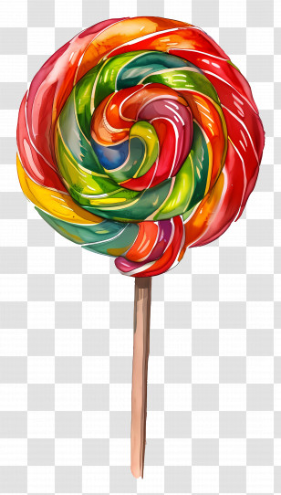 Colorful Spiral Lollipop - Colorful Spiral Lollipop Illustration Transparent PNG