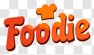 Foodie Logo - Foodie Orange Playful Logo With Chef Hat Transparent PNG