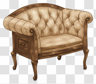 Banquette Chair - Vintage Armchair For Cozy Seating Transparent PNG