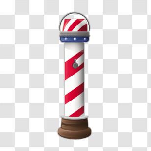 Barber Pole - Classic Red And White Barber Pole Illustration Transparent PNG