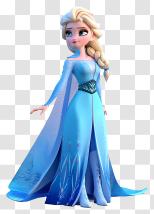 Frozen Elsa Princess - Animated Princess In A Blue Gown Transparent PNG