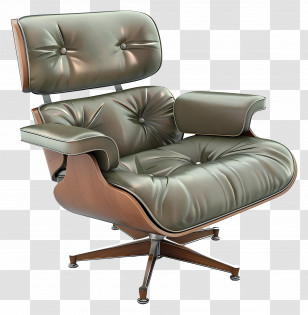Eames Lounge Chair - Modern Luxury Leather Chair Design Transparent PNG