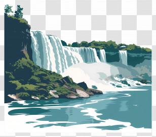 Niagara Falls - Beautiful Waterfall Scenery Transparent PNG