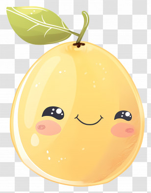Cartoon Lemon - Adorable Cartoon Yellow Pear With Smile Transparent PNG