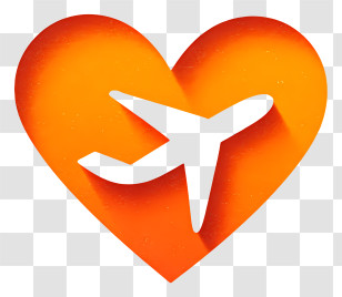 Plane Heart Symbol - Love Travel Heart Airplane Icon Transparent PNG