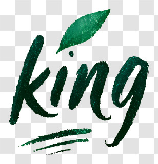 King Logo - Green King Brush Lettering Transparent PNG