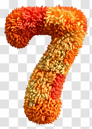 Number 7 - Fuzzy Number Seven Transparent PNG