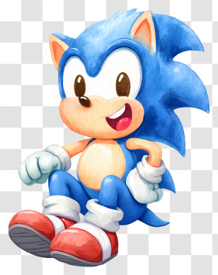 Sonic The Hedgehog - Cute Blue Hedgehog Sitting Transparent PNG