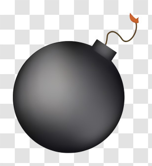 Timer Bomb - Cartoon Black Bomb With Fuse Transparent PNG