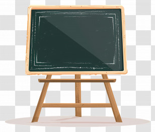 Blackboard - Chalkboard On Wooden Easel Transparent PNG