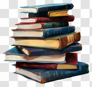 Book Pile - Stack Of Colorful Hardcover Books Transparent PNG
