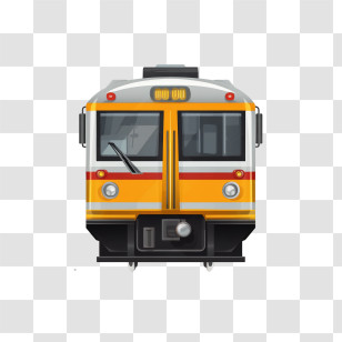 Railway Car - Yellow Metro Train Illustration Transparent PNG