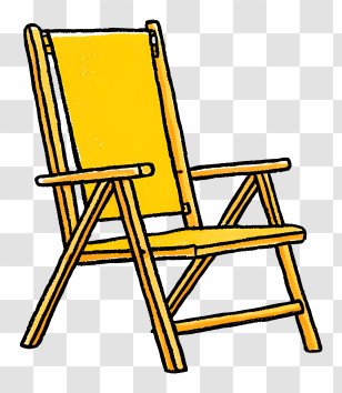 Beach Chair Outline - Yellow Chair Illustration Transparent PNG
