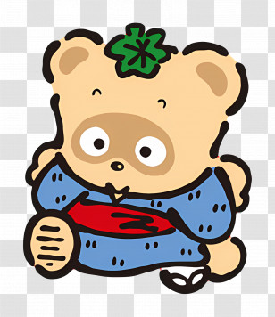 Pokopon - Tanuki With Leaf Cartoon Transparent PNG